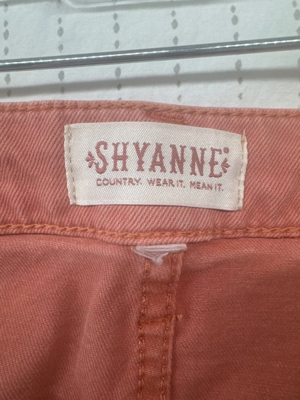 Shyanne Womens Jeans Sz 32 Peach Flare Leg Tulip-Pocket Boho Hippie Festival - Picture 5 of 14